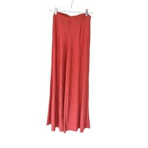 Free People Orange Shimmery Pull On Stretch Wide Leg Palazzo Pants Size Small‎